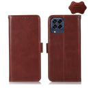 For Samsung Galaxy M53 5G Crazy Horse Top Layer Cowhide Leather Phone Case(Brown)