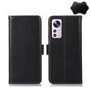 For Xiaomi 12 Pro Crazy Horse Top Layer Cowhide Leather Phone Case(Black)