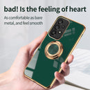 For Samsung Galaxy A53 Japanese Version 6D Electroplating Full Coverage Silicone Protective Case with Magnetic Ring Holder(White)