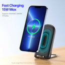 DUZZONA W2 15W QI Wireless Charger Phone Holder with Ambient Light(Black)