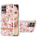 For OPPO Realme 8i Ring IMD Flowers TPU Phone Case(Pink Gardenia)