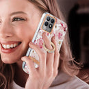 For OPPO Realme 8i Ring IMD Flowers TPU Phone Case(Pink Gardenia)