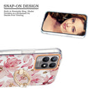 For OPPO Realme 8i Ring IMD Flowers TPU Phone Case(Pink Gardenia)