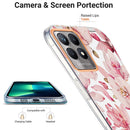 For OPPO Realme 8i Ring IMD Flowers TPU Phone Case(Pink Gardenia)