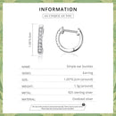 S925 Sterling Silver Simple Ear Buckle Women Earrings, Size:S(Silver)
