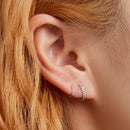 S925 Sterling Silver Simple Ear Buckle Women Earrings, Size:S(Silver)