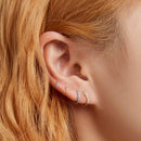 S925 Sterling Silver Simple Ear Buckle Women Earrings, Size:S(Silver)