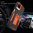 For Samsung Galaxy A12 Magnetic Holder Phone Case(Purple Red + Rose Gold)