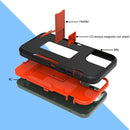 For Samsung Galaxy A22 5G Magnetic Holder Phone Case(Black + Orange)