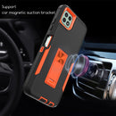 For Samsung Galaxy A22 5G Magnetic Holder Phone Case(Black + Orange)