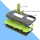 For Samsung Galaxy A22 5G Magnetic Holder Phone Case(Dark Grey + Green)