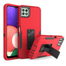 For Samsung Galaxy A22 5G Magnetic Holder Phone Case(Red + Black)