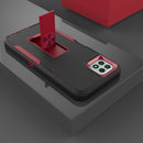 For Samsung Galaxy A22 5G Magnetic Holder Phone Case(Black + Wine Red)
