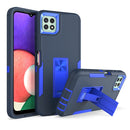 For Samsung Galaxy A22 5G Magnetic Holder Phone Case(Sapphire Blue + Dark Blue)
