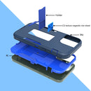 For Samsung Galaxy A22 5G Magnetic Holder Phone Case(Sapphire Blue + Dark Blue)