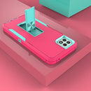 For Samsung Galaxy A22 5G Magnetic Holder Phone Case(Rose Red + Blue-green)
