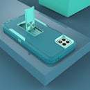For Samsung Galaxy A22 5G Magnetic Holder Phone Case(Lake Blue + Blue-green)
