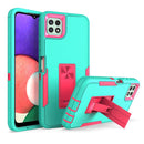 For Samsung Galaxy A22 5G Magnetic Holder Phone Case(Green + Rose Red)