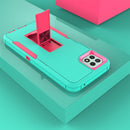For Samsung Galaxy A22 5G Magnetic Holder Phone Case(Green + Rose Red)