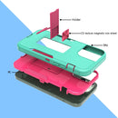 For Samsung Galaxy A22 5G Magnetic Holder Phone Case(Green + Rose Red)