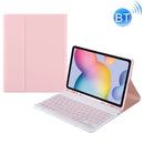 A7 Square Cap Bluetooth Keyboard Leather Case with Pen Slot for Samsung Galaxy Tab S6 Lite(Pink)