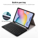 A7 Square Cap Bluetooth Keyboard Leather Case with Pen Slot for Samsung Galaxy Tab S6 Lite(Pink)