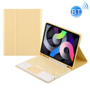 Round Cap Bluetooth Keyboard Leather Case with Pen Slot & Touchpad for Samsung Galaxy Tab S6 Lite(Yellow)