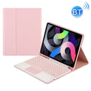 Round Cap Bluetooth Keyboard Leather Case with Pen Slot & Touchpad for Samsung Galaxy Tab S6 Lite(Pink+Pink Keyboard)