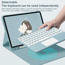 Round Cap Bluetooth Keyboard Leather Case with Pen Slot & Touchpad for Samsung Galaxy Tab S6 Lite(Yellow)