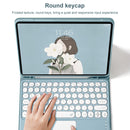 Round Cap Bluetooth Keyboard Leather Case with Pen Slot & Touchpad for Samsung Galaxy Tab S6 Lite(Green)
