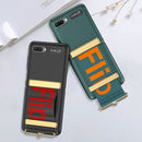 For Samsung Galaxy Z Flip GKK Ultra-thin Full Coverage Phone Flip Case with Wristband(Purple)