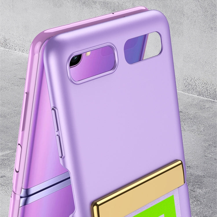 For Samsung Galaxy Z Flip GKK Ultra-thin Full Coverage Phone Flip Case with Wristband(Purple)