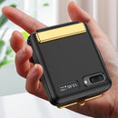For Samsung Galaxy Z Flip GKK Ultra-thin Full Coverage Phone Flip Case with Wristband(Purple)