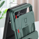 For Samsung Galaxy Z Flip3 5G GKK Sliding Camshield Magnetic Armor Flip Phone Case with Ring Holder(Black)