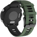 For Garmin Forerunner 245 Two-tone Silicone Watch Band(Army Green + Black)