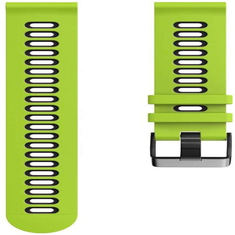 For Garmin Forerunner 245 Two-tone Silicone Watch Band(Lime + Black)