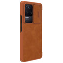 For Xiaomi Redmi K50 / K50 Pro NILLKIN QIN Series Pro Sliding Camera Cover Leather Phone Case(Brown)