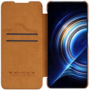 For Xiaomi Redmi K50 / K50 Pro NILLKIN QIN Series Pro Sliding Camera Cover Leather Phone Case(Brown)