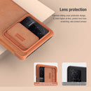 For Xiaomi Redmi K50 / K50 Pro NILLKIN QIN Series Pro Sliding Camera Cover Leather Phone Case(Brown)