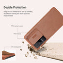 For Xiaomi Redmi K50 / K50 Pro NILLKIN QIN Series Pro Sliding Camera Cover Leather Phone Case(Brown)