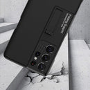 For Samsung Galaxy S21 Ultra 5G GKK Ultra-thin Shockproof Phone Case with Holder & Pen Slots & Stylus Pen(Silver)