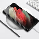 For Samsung Galaxy S21 Ultra 5G GKK Ultra-thin Shockproof Phone Case with Holder & Pen Slots & Stylus Pen(Silver)
