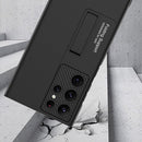 For Samsung Galaxy S22 Ultra 5G GKK Ultra-thin Shockproof Phone Case with Holder(Silver)