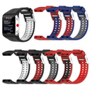 For Polar V800 GPS Smart Watch Two-color Steel Buckle Watch Band(Black+Grey)