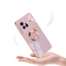 For vivo X80 Pro 6D Electroplating Full Coverage Silicone Protective Case with Magnetic Ring Holder(Dark Green)