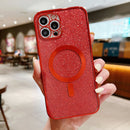 Electroplating Magsafe Magnetic Glitter Powder Phone Case For iPhone 13 mini(Red)