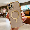 Electroplating Magsafe Magnetic Glitter Powder Phone Case For iPhone 13 mini(Gold)