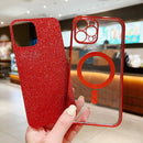 Electroplating Magsafe Magnetic Glitter Powder Phone Case For iPhone 13 mini(Green)