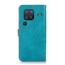 For vivo X80 Pro KHAZNEH Dual-color Cowhide Texture Flip Leather Phone Case(Blue)