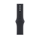 Silicone Watch Band For Apple Watch Ultra 49mm / Series 8&7 45mm / SE 2&6&SE&5&4 44mm / 3&2&1 42mm(Midnight Black)